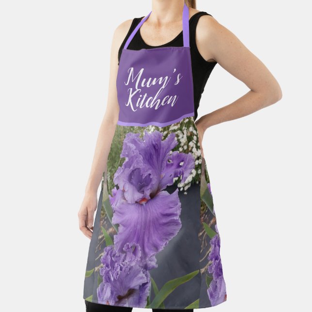 Iris Flower Flowers Purple Lavender Lilac Apron (Insitu)