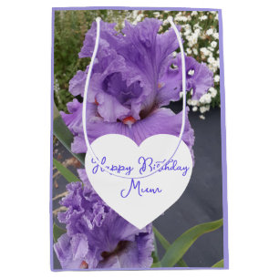 Iris Flower Flowers Purple Lavender Lilac Floral Medium Gift Bag