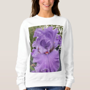 Iris Flower Flowers Purple Lavender Lilac Floral Sweatshirt