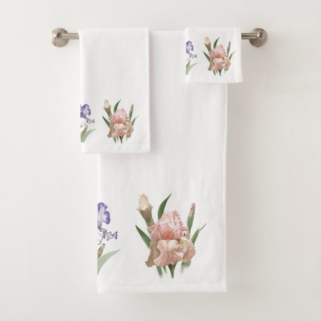 Iris Flower Garden Bath Towel Set (Insitu)