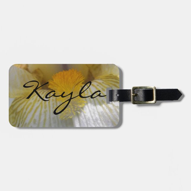 Iris Flower Photograph Luggage Tag (Front Horizontal)