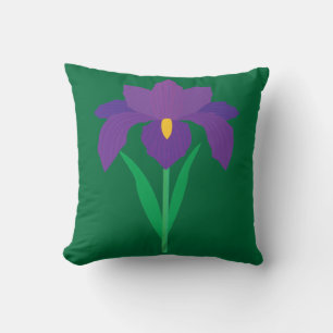 Iris Flower Throw Pillow