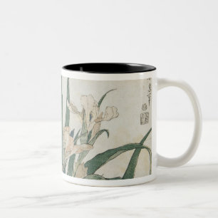Iris Flowers and Grasshopper, c.1830-31 Two-Tone Coffee Mug