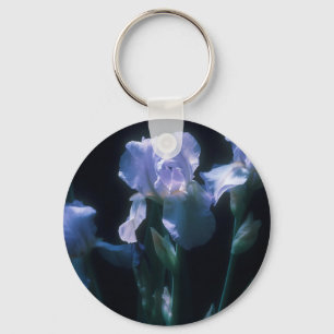 Iris Flowers at Twilight Keychain
