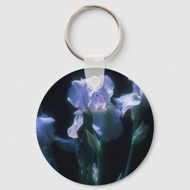 Iris Flowers at Twilight Keychain (Back)
