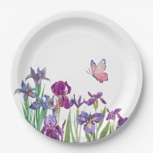 Iris flowers Birthday Party Paper Plate