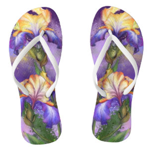 Iris Flowers Flip Flops with Irises