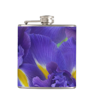 Iris flowers hip flask