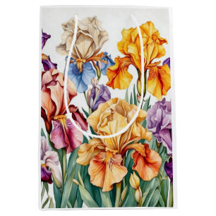 Iris flowers medium gift bag