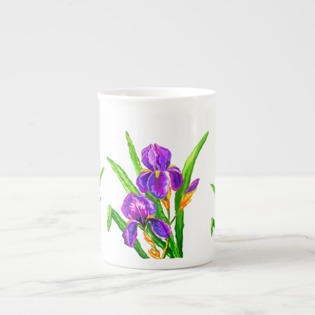 Iris Flowers Mug Beautiful Irises Flower (Front)