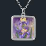 Iris Flowers Necklace Irises - Painting<br><div class="desc">Beautiful Iris Flowers MIGNED Painting</div>