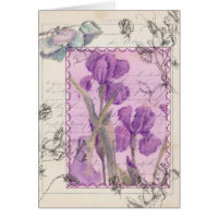 Iris Flowers Plant Victorian Style Collage