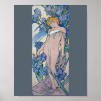Iris (Four Flowers), Alphonse Mucha