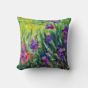 Iris Garden in Giverny Claude Monet Fine Art Throw Pillow