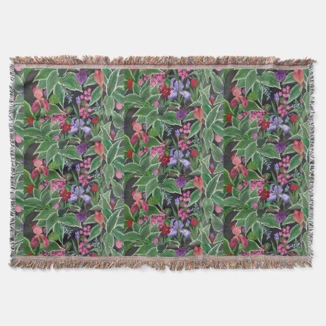 Iris Garden Throw Blanket (Front)