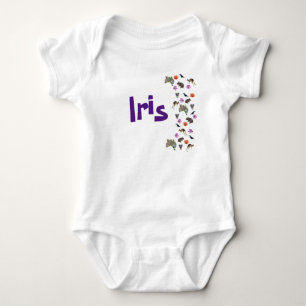 Iris, Girls Name With Australian Wildlife,  Baby Bodysuit