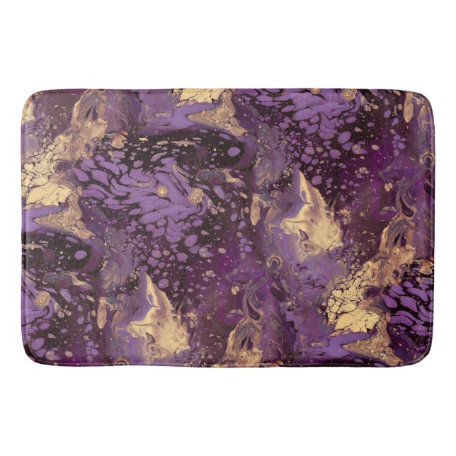 iris gold ink swirl : bath mat (Front)