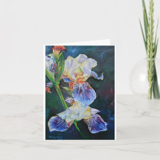 Iris I painting by Timothy Orikri. Card (Front)