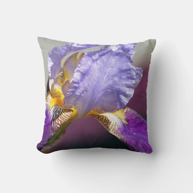 Iris in Spring Throw Pillow (Front)