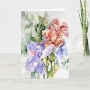 Iris In Watercolors Card
