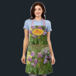 Iris irises floral Flowers Cottage Garden Birthday Apron<br><div class="desc">Yellow Bearded Iris floral Flowers Birthday Card. Designed from one of original floral photo from my garden.</div>