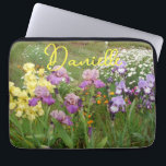 Iris irises floral Flowers Cottage Garden Birthday Laptop Sleeve<br><div class="desc">Yellow Bearded Iris floral Flowers Birthday Card. Designed from one of original floral photo from my garden.</div>