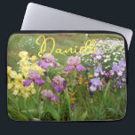 Iris irises floral Flowers Cottage Garden Birthday Laptop Sleeve<br><div class="desc">Yellow Bearded Iris floral Flowers Birthday Card. Designed from one of original floral photo from my garden.</div>