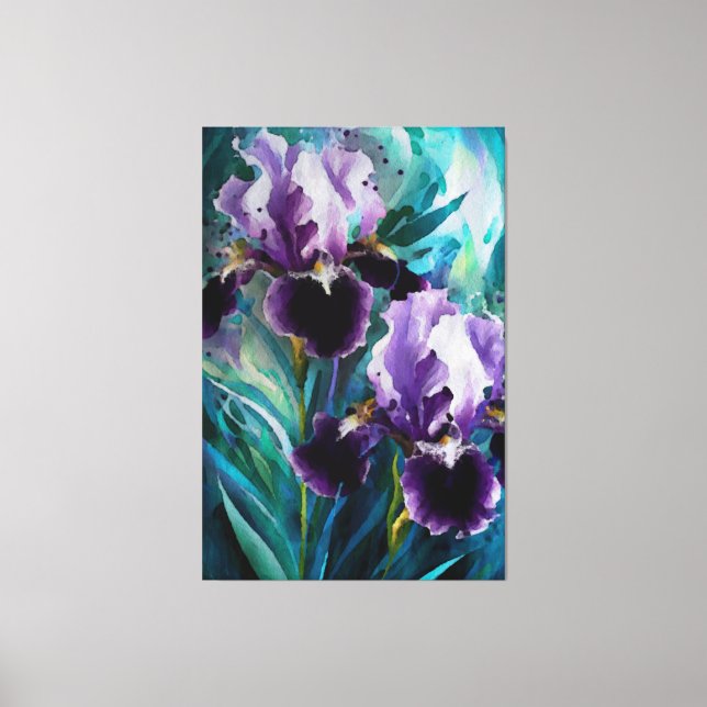 *~* Iris Irises Flower Art Painting AP84 Canvas Print (Front)