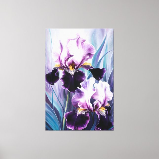*~* Iris Irises Flower Painting AP84 Canvas Print (Front)
