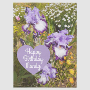 Iris Irises Purple Flower Birthday Girls Name Tissue Paper