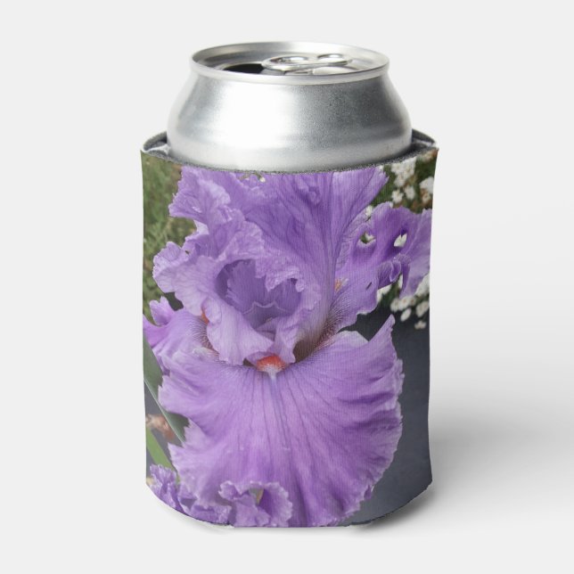 Iris Irises Purple Flower Floral Lavender Poster Can Cooler (Can Front)