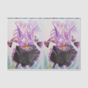 Iris Irises Purple Watercolor Floral Flower Tissue Paper