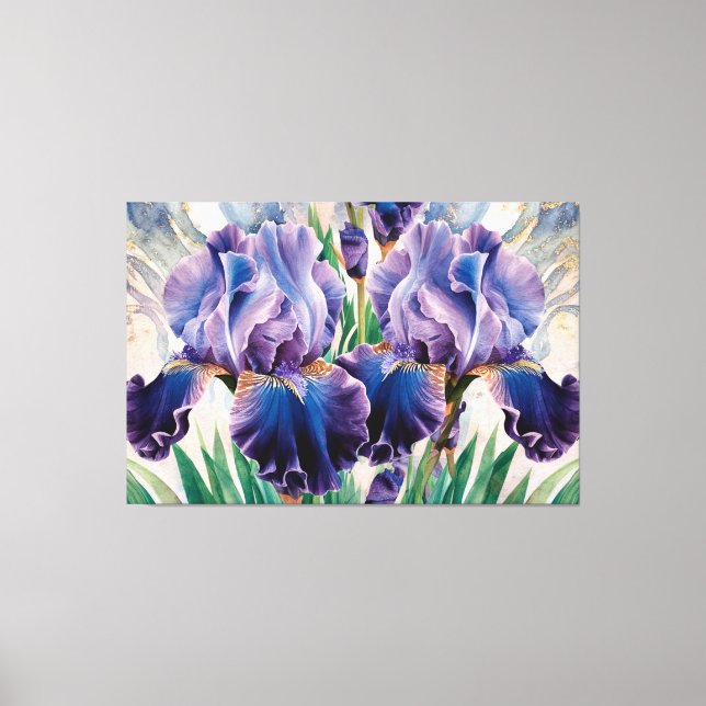 *~* IRIS Irises Vintage Floral TV2  Canvas Print (Front)