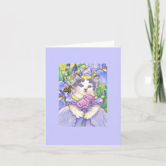 Iris Kitten Blank Note Card