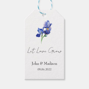 Iris Let love grow wedding seed Gift Tags