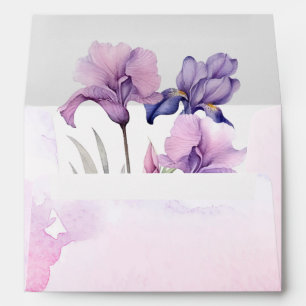 Iris Lilac Watercolor bridal shower Envelope
