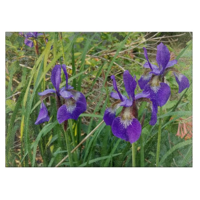 Iris Lover's Cutting Board, Backsplash Wall Art Cutting Board (Front)