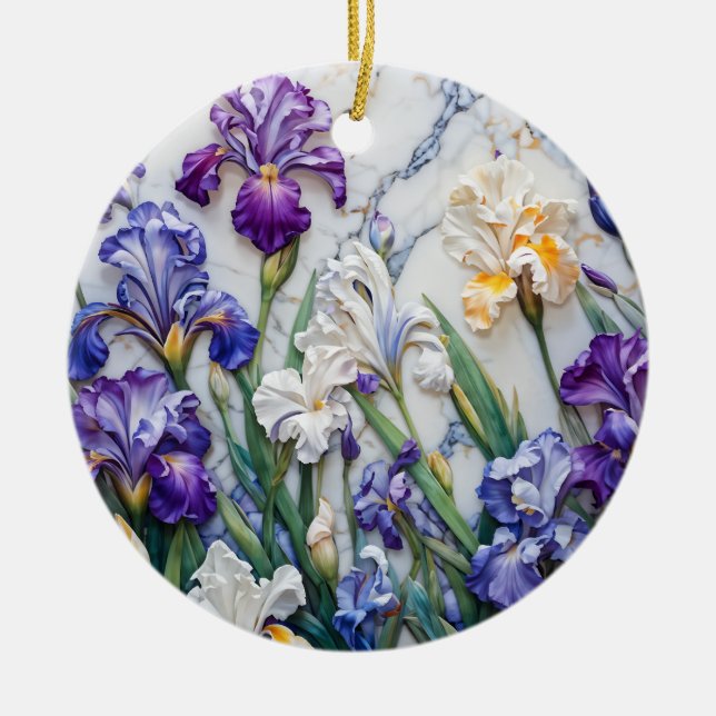 Iris marble ceramic ornament (Front)