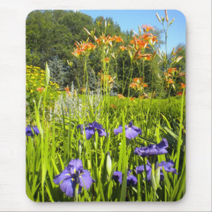 Iris N Daylilies garden Mousepad