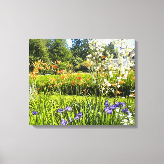 Iris N Daylilies Wrapped Canvas Prints (Front)