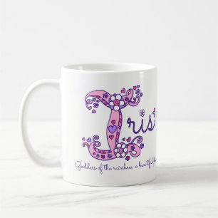 Iris nom signifiant I monogramme décoratif mug