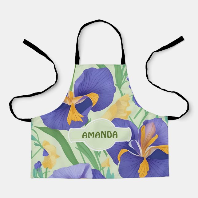 Iris Pastel Colourful Personalized Pattern Apron (Front)