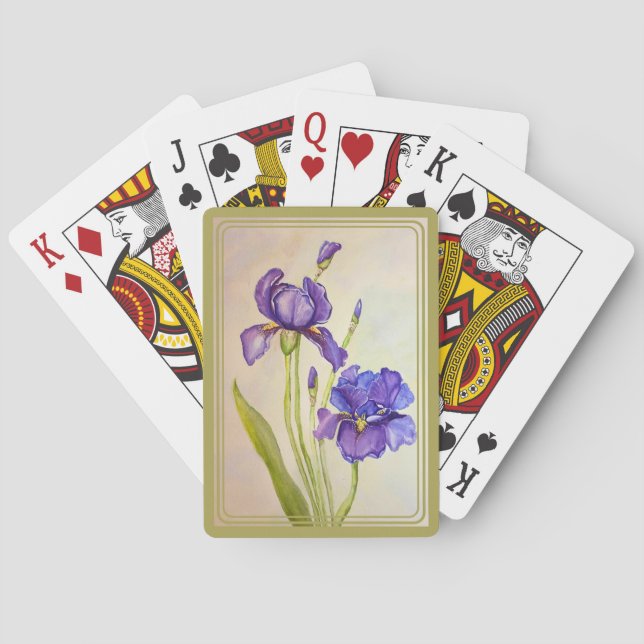 Iris Playing Cards with green (Back)