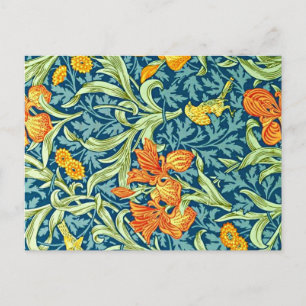 Iris, popular design by William Morris, Postcard