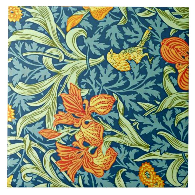 Iris, popular design by William Morris, Tile (Front)