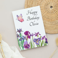 Iris Pumila name birthday card