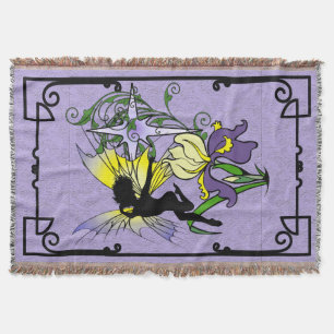 Iris Shadow Fairy Throw Blanket