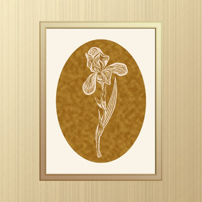 Iris Silhouette Cream on Tortoiseshell Brown   Poster (Creator Uploaded)