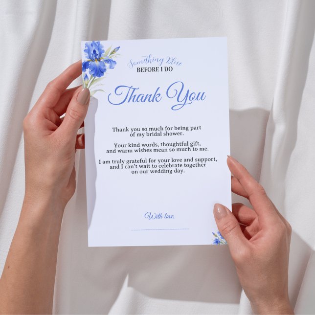 Iris Something Blue Bridal Shower Thank You Card (Iris Something Blue Bridal Shower Thank You Card
)