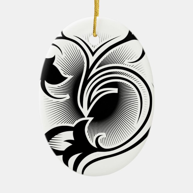 Iris tattoo ceramic ornament (Front)